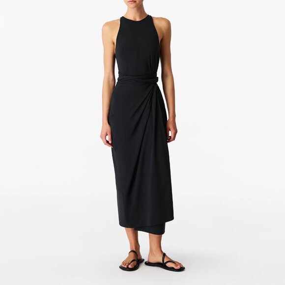 Another Tomorrow Black Sarong Tie Dress - Medium - Picture 4 of 4